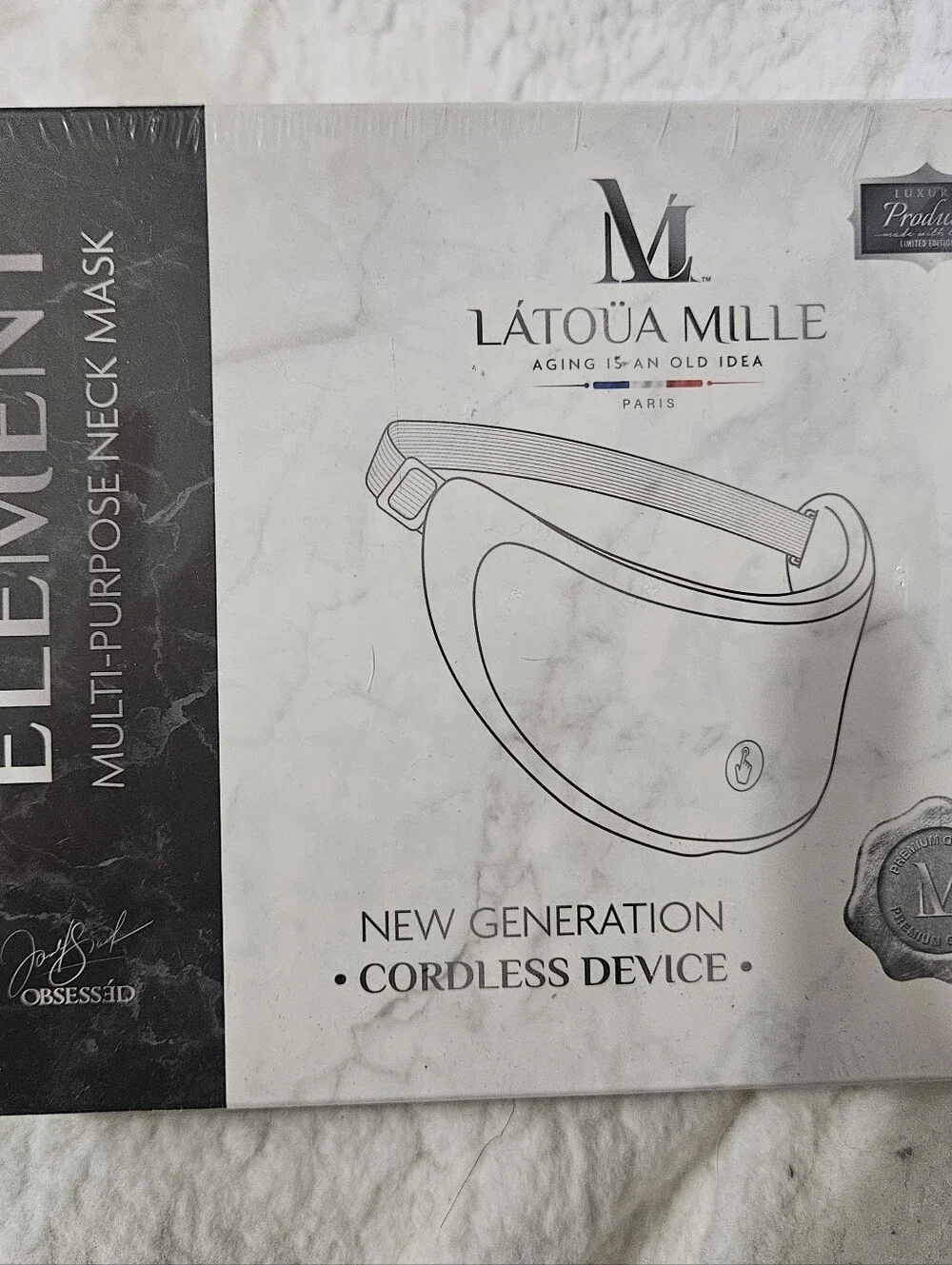 Látoüa Mille Obsidian Element Cordless LED Neck Mask NEW Sealed